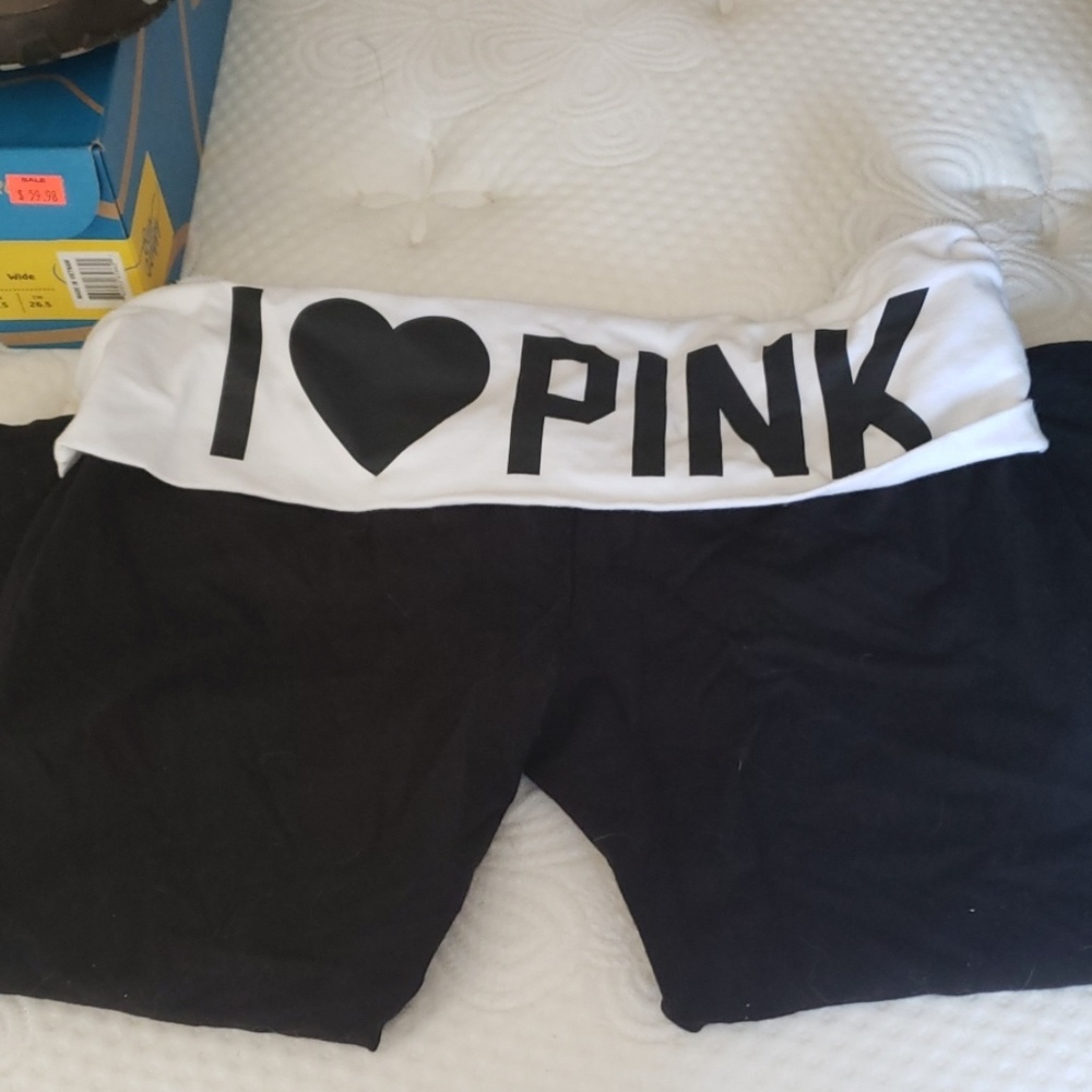 Pink cropped yoga pant size L